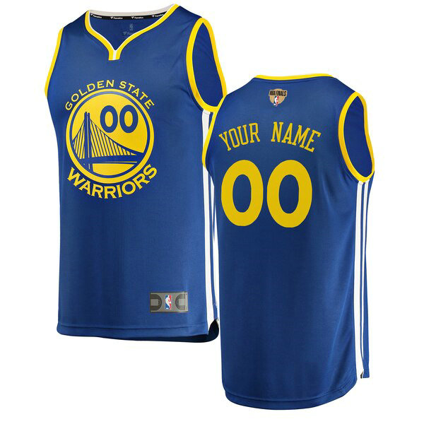 Maillot Golden State Warriors Homme Custom 0 2019 Icon Edition Bleu